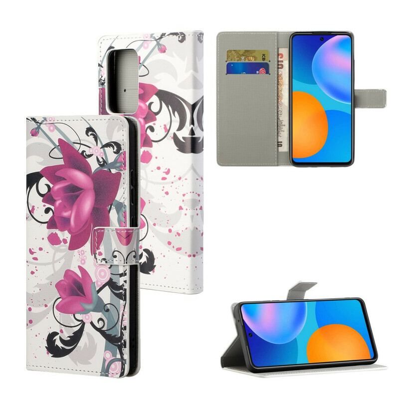 Flip Cover Xiaomi Redmi Note 10 5G Tropiske Blomster