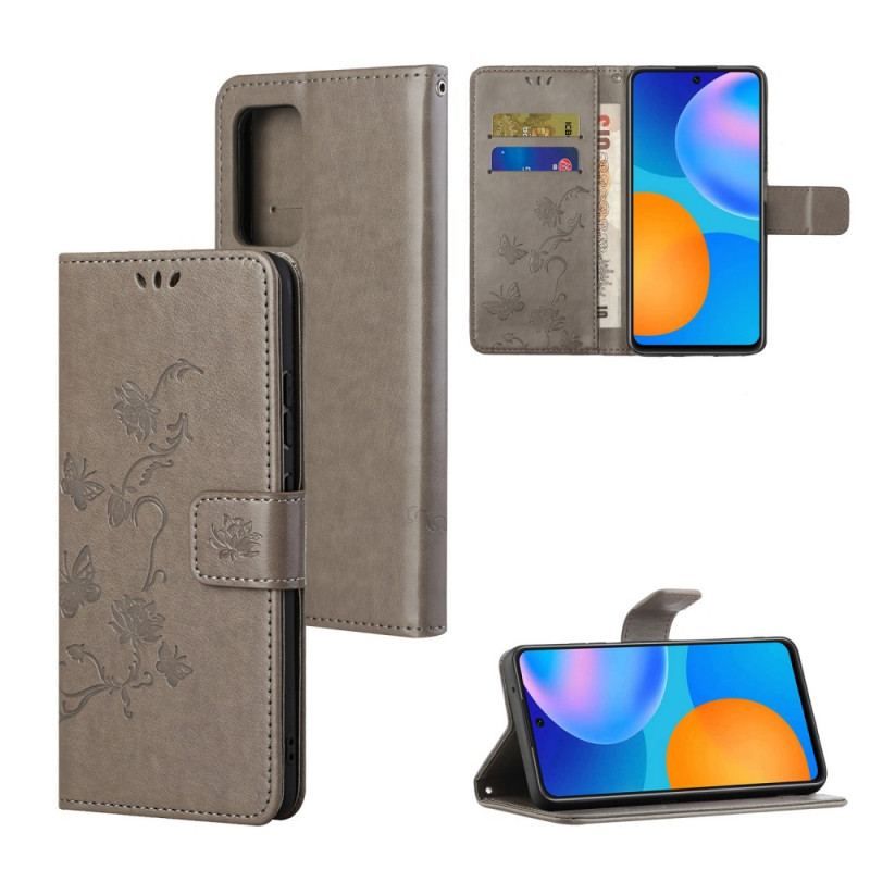 Flip Cover Xiaomi Redmi Note 11 / 11S Med Snor Rem Blomster