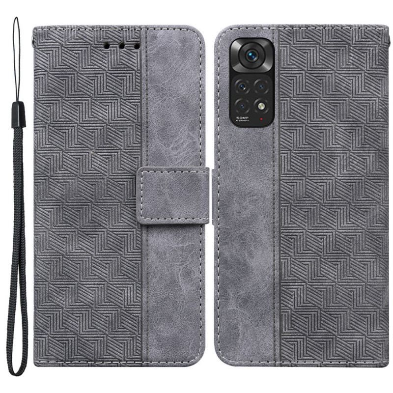 Flip Cover Xiaomi Redmi Note 11 / 11S Med Snor Strappy Mønster