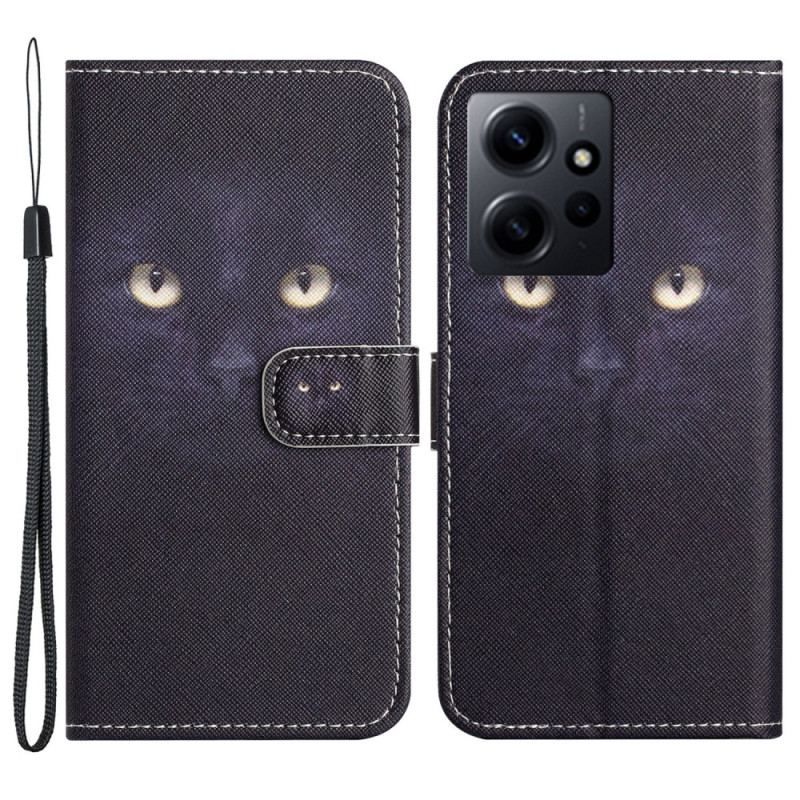 Flip Cover Xiaomi Redmi Note 12 4G Green Eyed Cat Med Snor