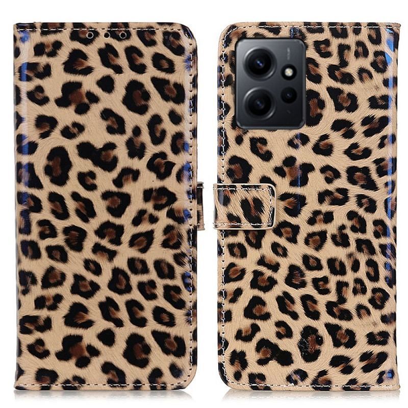 Flip Cover Xiaomi Redmi Note 12 4G Leopard Hud Effekt