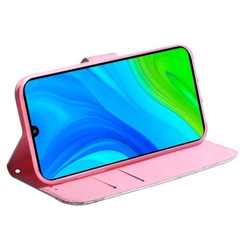 Flip Cover Xiaomi Redmi Note 12 4G Lyserød Blomst