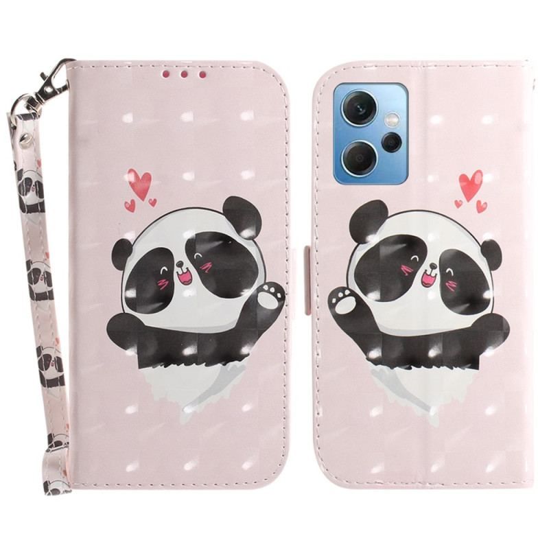 Flip Cover Xiaomi Redmi Note 12 4G Med Snor Panda Love Med Snor