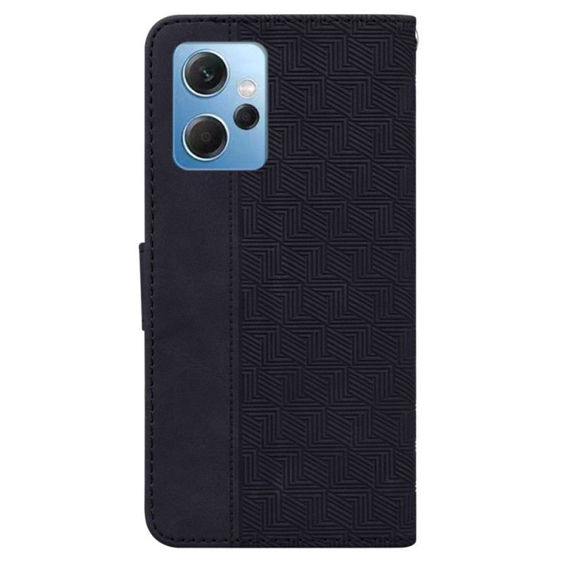 Flip Cover Xiaomi Redmi Note 12 4G Med Snor Strappy Mønster