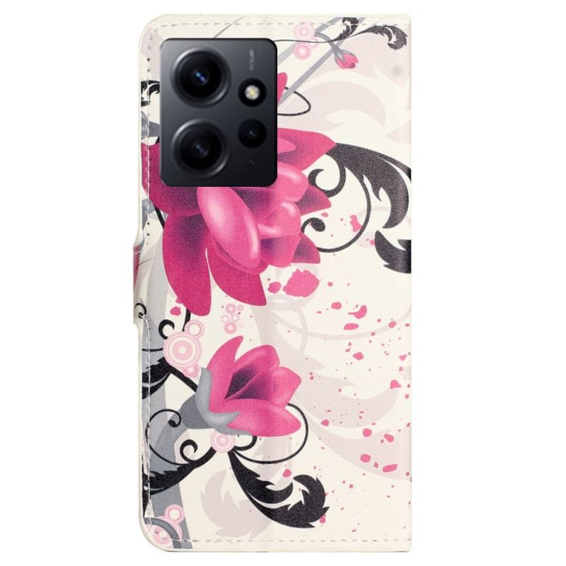 Flip Cover Xiaomi Redmi Note 12 4G Tropiske Blomster