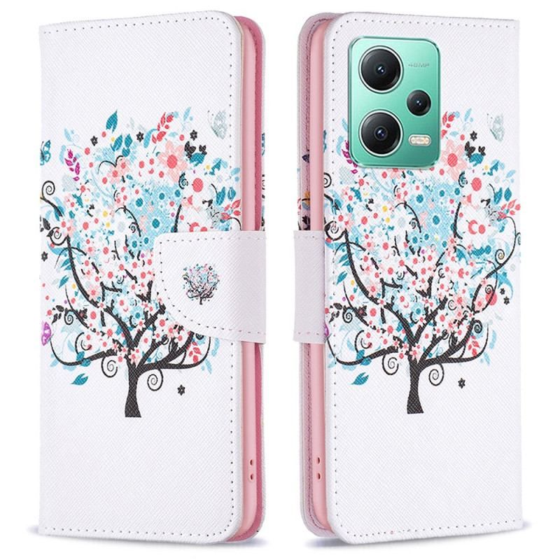 Flip Cover Xiaomi Redmi Note 12 5G Blomstret Træ