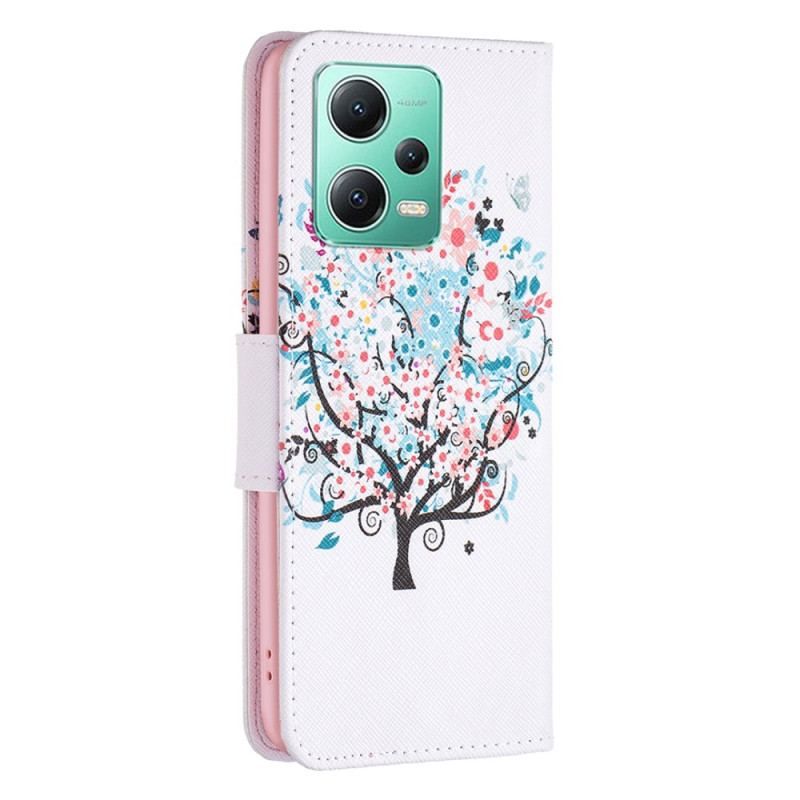 Flip Cover Xiaomi Redmi Note 12 5G Blomstret Træ