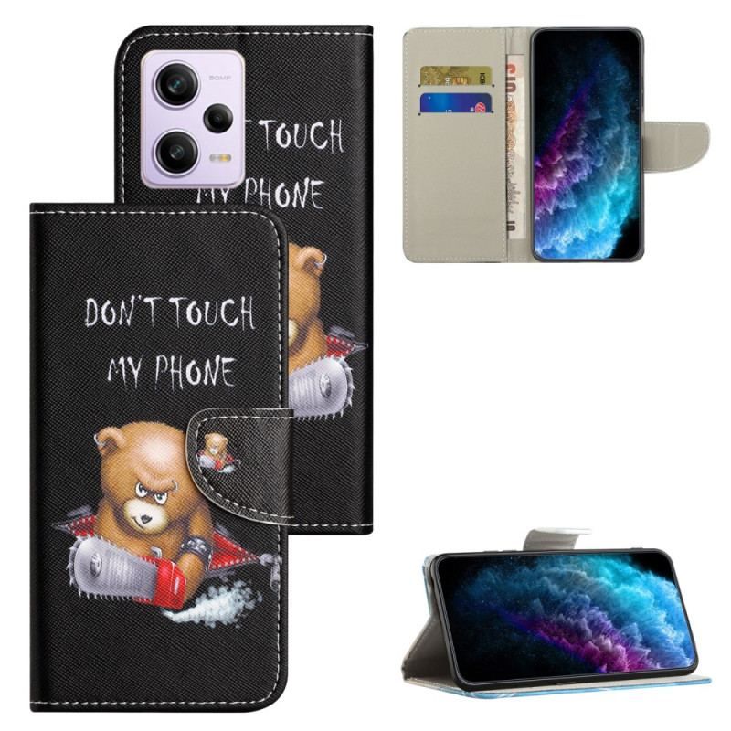 Flip Cover Xiaomi Redmi Note 12 5G Med Snor Farlig Thong Bear