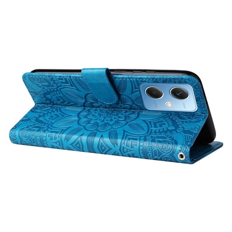 Flip Cover Xiaomi Redmi Note 12 5G Med Snor Mandala Dekoration Med Rem