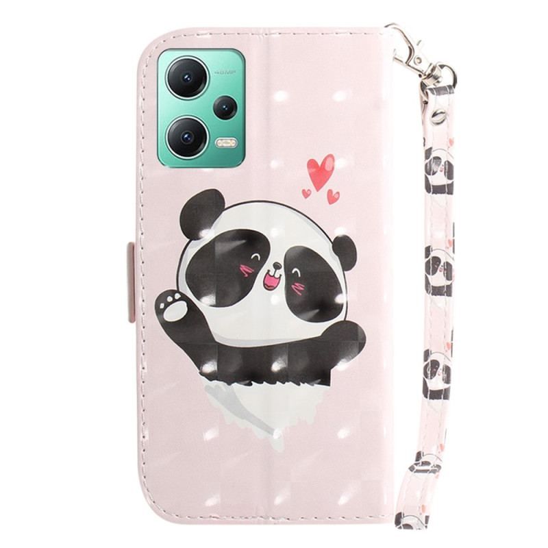 Flip Cover Xiaomi Redmi Note 12 5G Med Snor Panda Love Med Snor