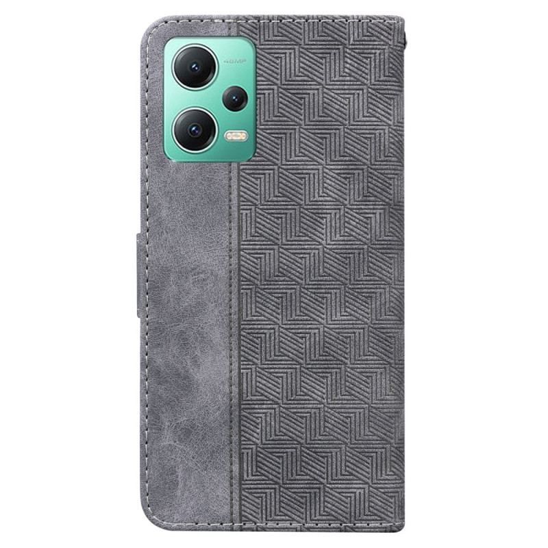 Flip Cover Xiaomi Redmi Note 12 5G Med Snor Strappy Mønster