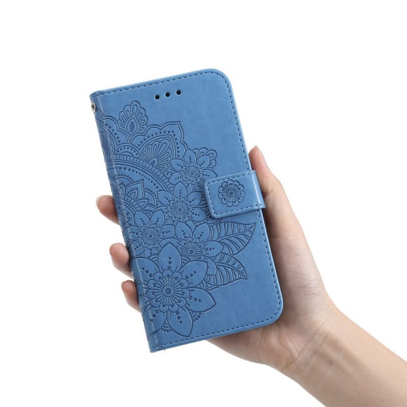 Flip Cover Xiaomi Redmi Note 12 Pro Plus Med Snor Rem Blomster Mandala