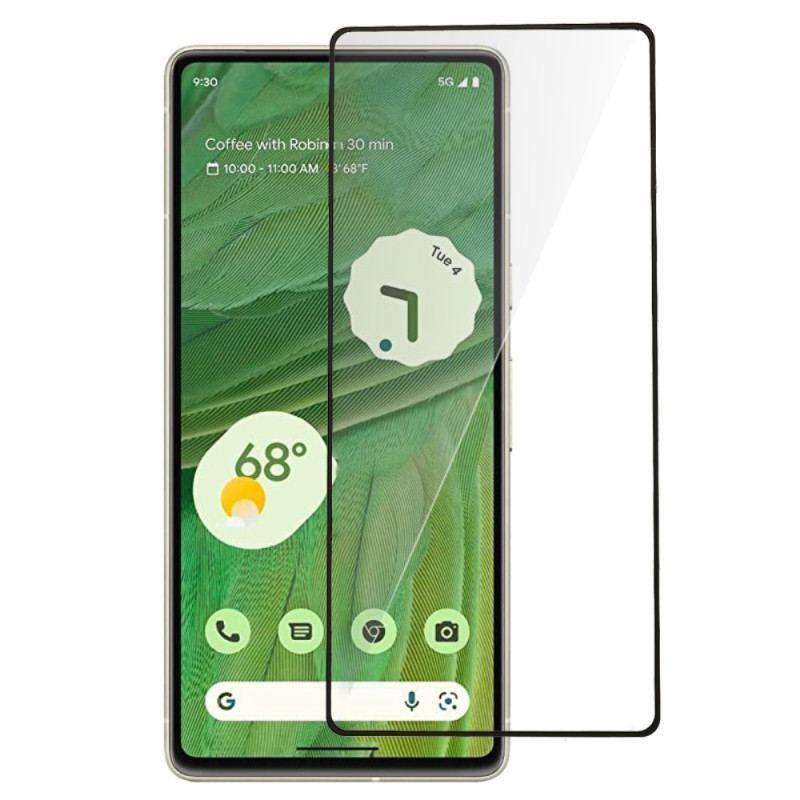 Google Pixel 7A Skærmbeskytter I Hærdet Glas. Sorte Konturer