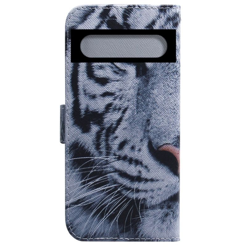 Læder Cover Google Pixel 7 Hvid Tiger