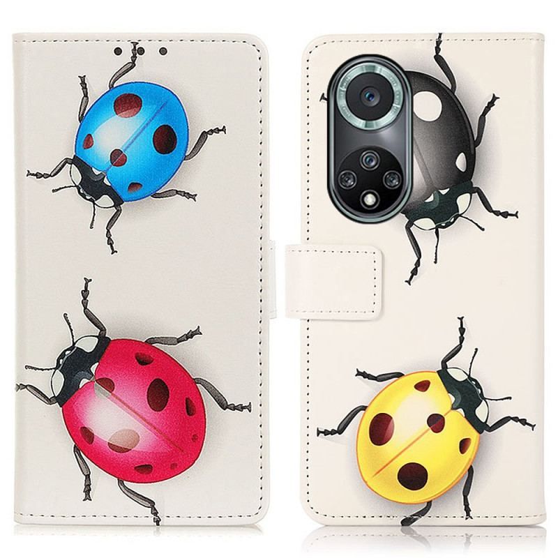 Læder Cover Honor 50 Pro Pro Ladybugs