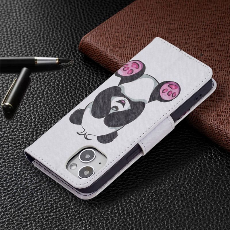 Læder Cover iPhone 15 Panda