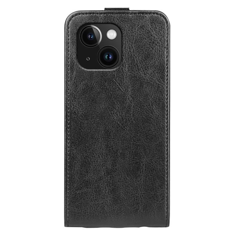 Læder Cover iPhone 15 Plus Flip Cover Lodret Flap