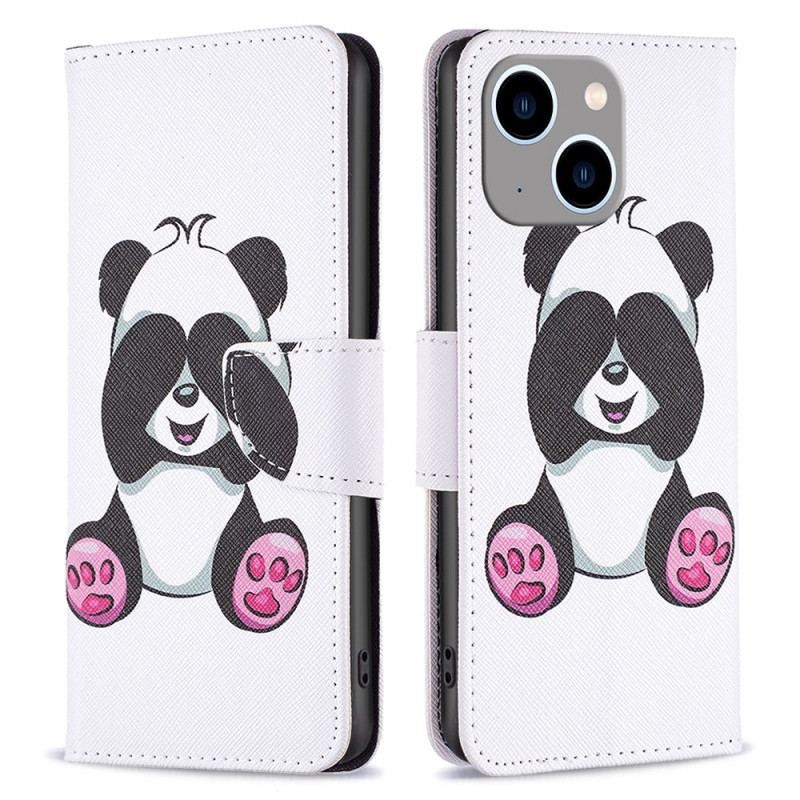 Læder Cover iPhone 15 Plus Panda
