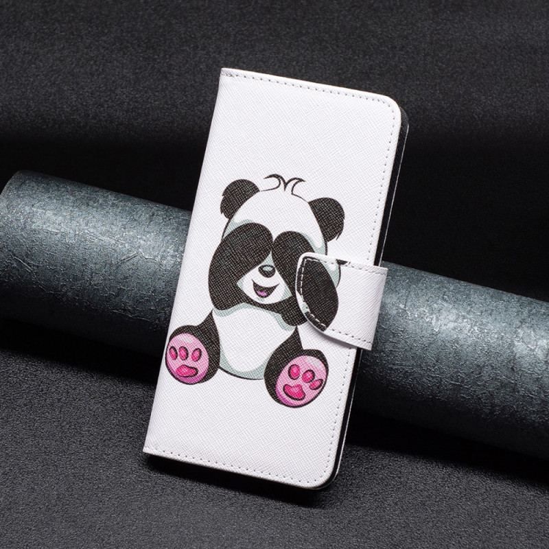 Læder Cover iPhone 15 Plus Panda