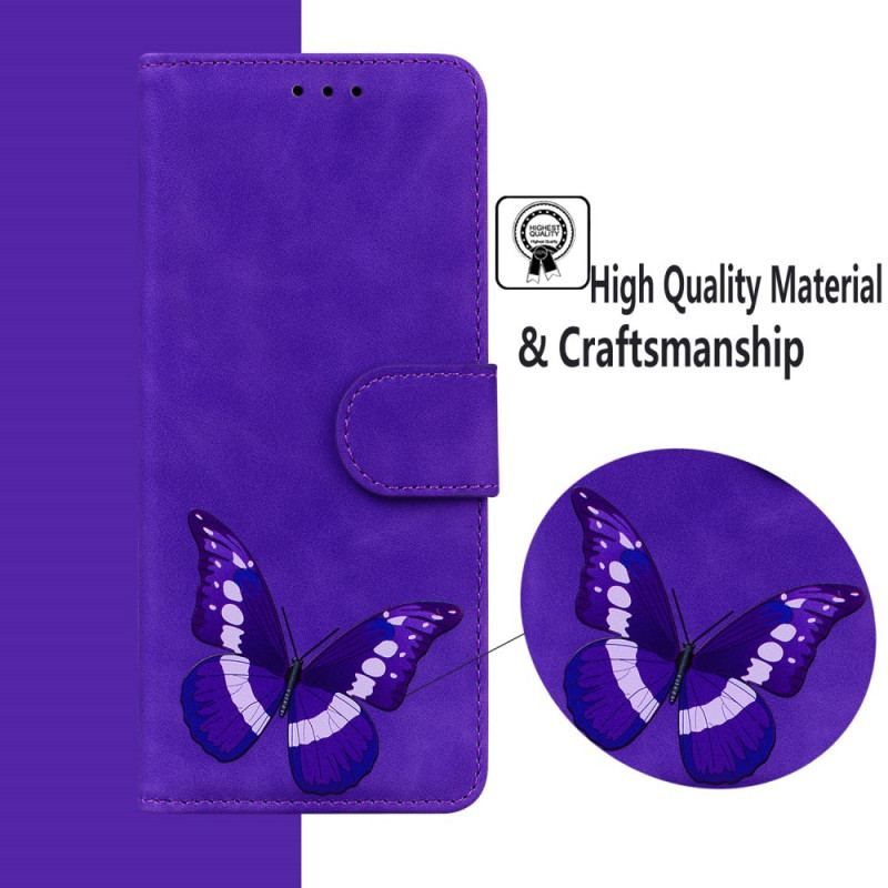 Læder Cover Moto E40 / E30 / E20 Skin-touch Butterfly