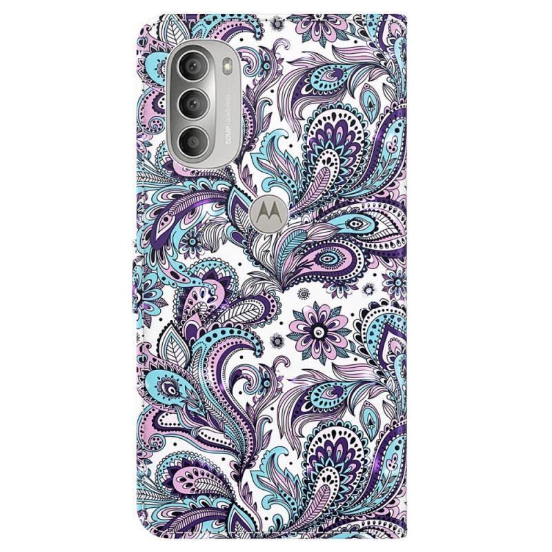 Læder Cover Moto G51 5G Paisley