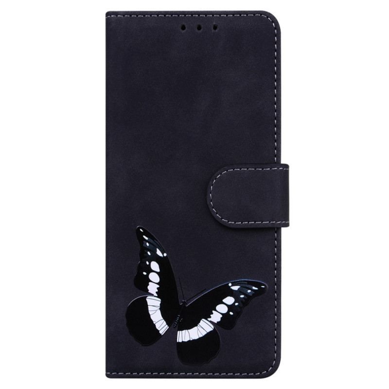 Læder Cover Moto G51 5G Skin-touch Butterfly