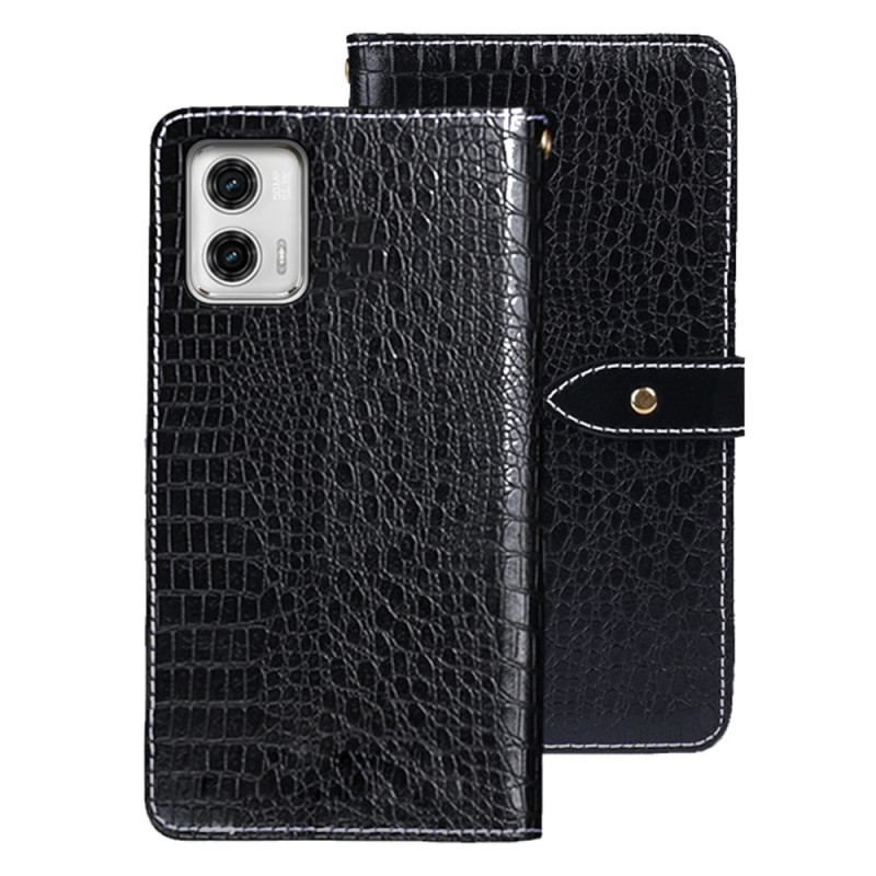 Læder Cover Moto G73 5G Idewei Krokodille