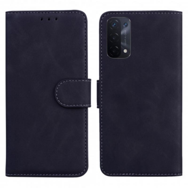 Læder Cover Oppo A54 5G / A74 5G Monokrom Lædereffekt