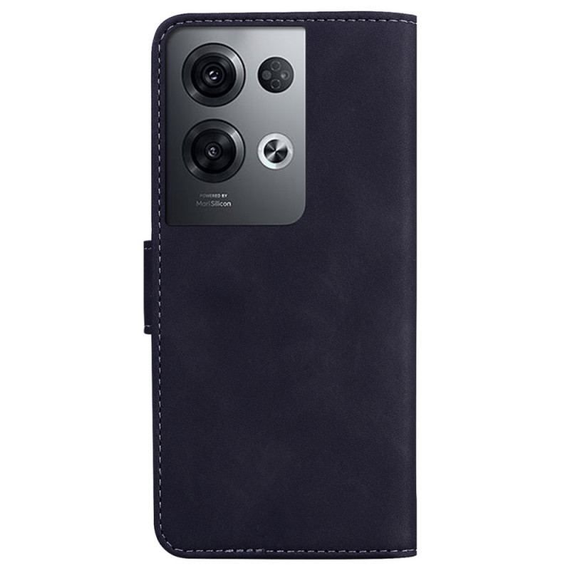 Læder Cover Oppo Reno 8 Pro Couture Lædereffekt