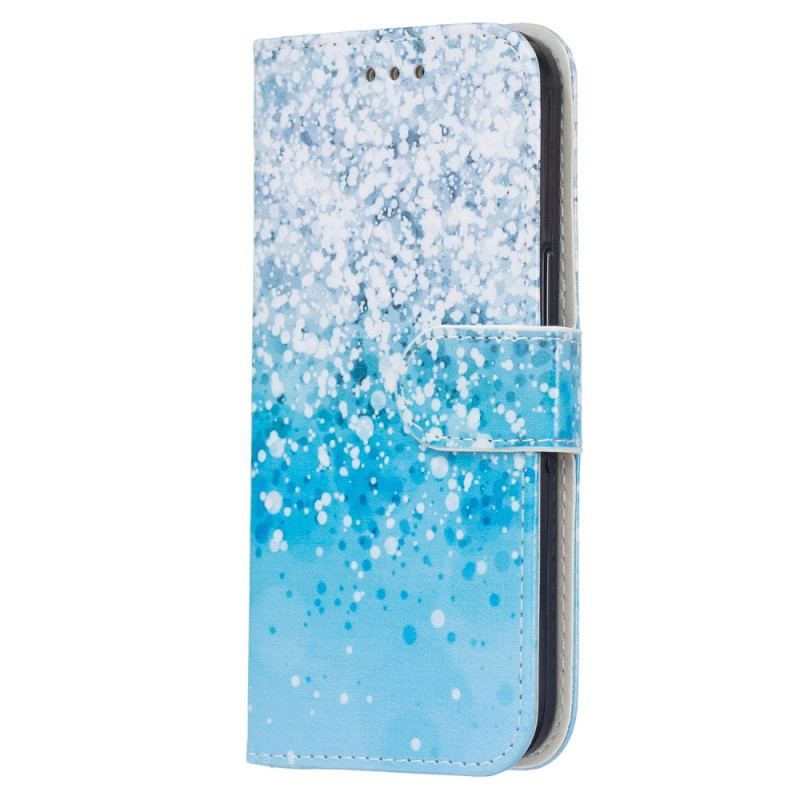 Læder Cover Samsung Galaxy A13 5G / A04s Blå Glitter Gradient