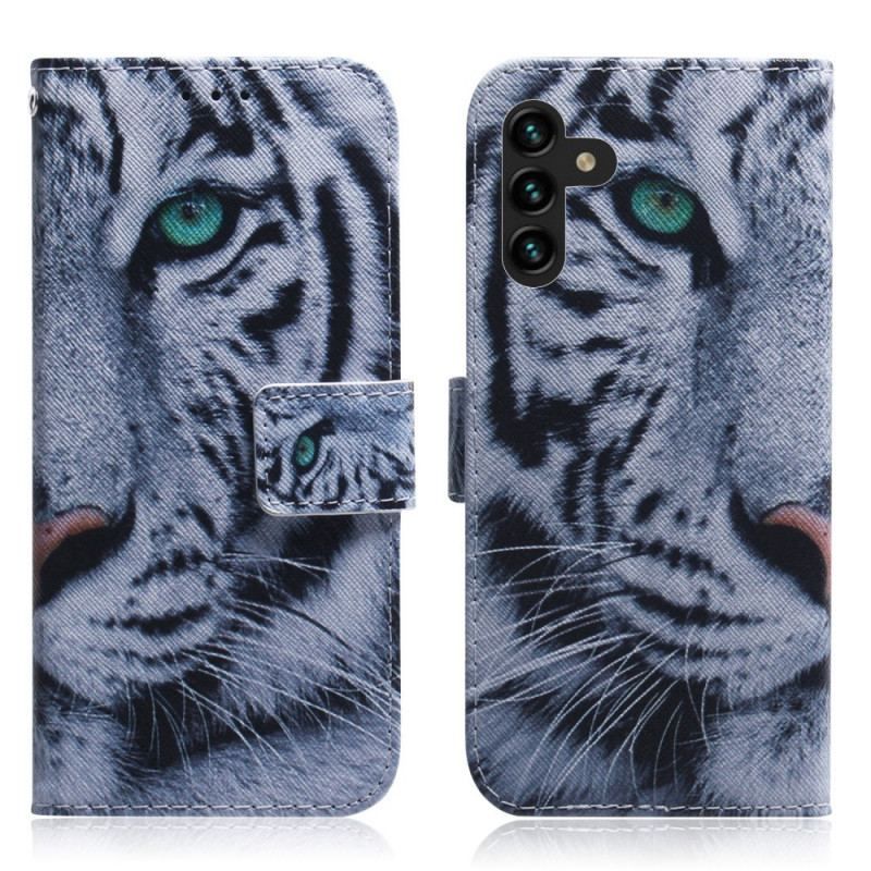 Læder Cover Samsung Galaxy A13 5G / A04s Tiger Ansigt