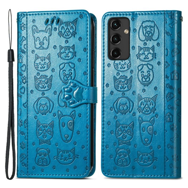 Læder Cover Samsung Galaxy A14 / A14 5G Animerede Dyr