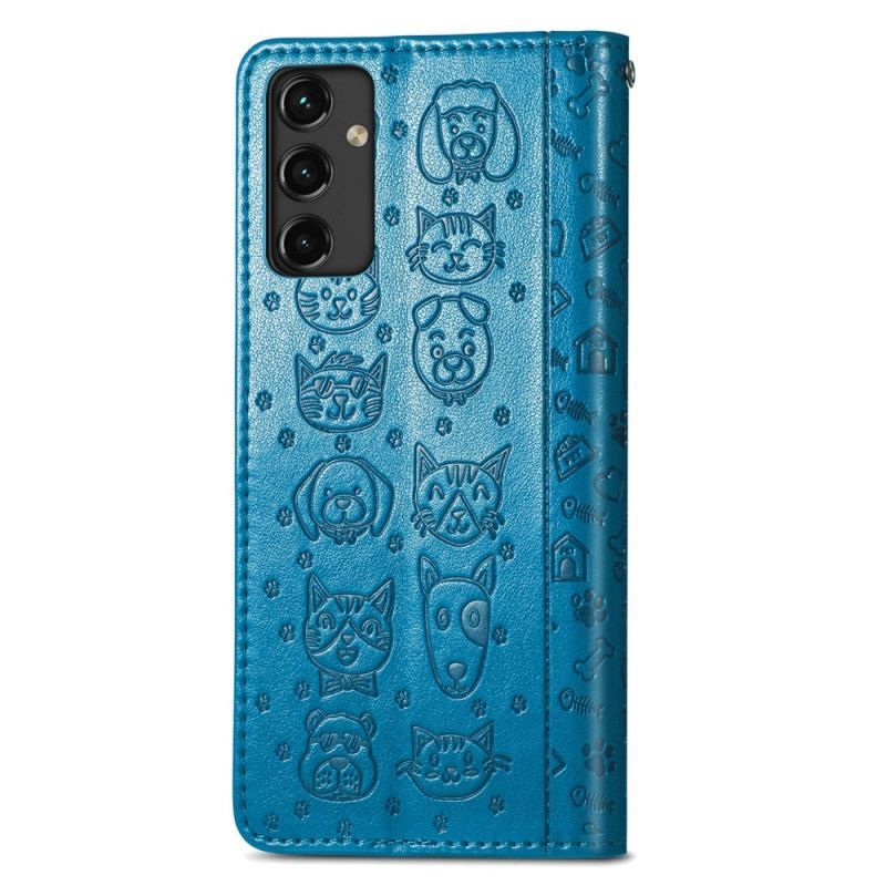 Læder Cover Samsung Galaxy A14 / A14 5G Animerede Dyr