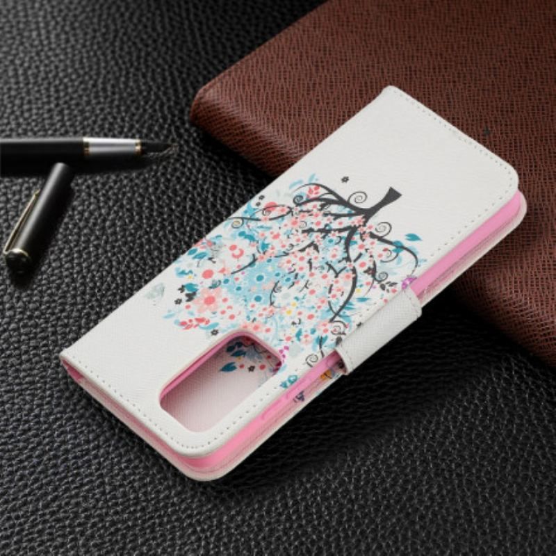 Læder Cover Samsung Galaxy A52 4G / A52 5G / A52s 5G Blomstret Træ