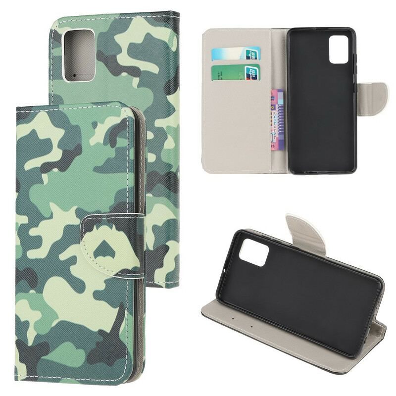 Læder Cover Samsung Galaxy A52 4G / A52 5G / A52s 5G Militær Camouflage