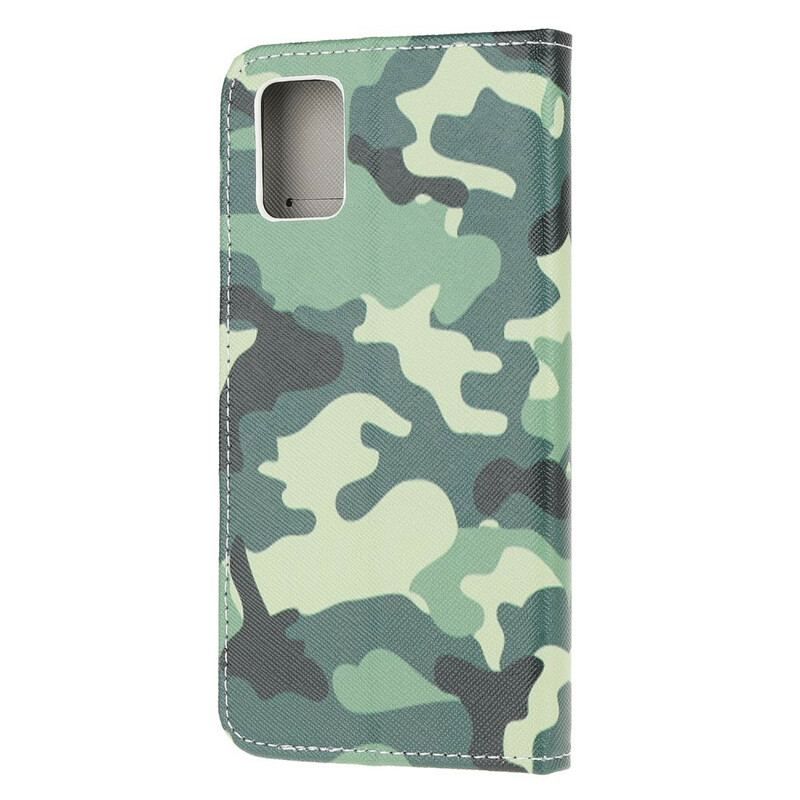 Læder Cover Samsung Galaxy A52 4G / A52 5G / A52s 5G Militær Camouflage