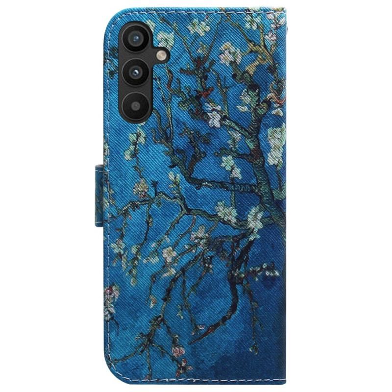 Læder Cover Samsung Galaxy A54 5G Blomstrende Grene