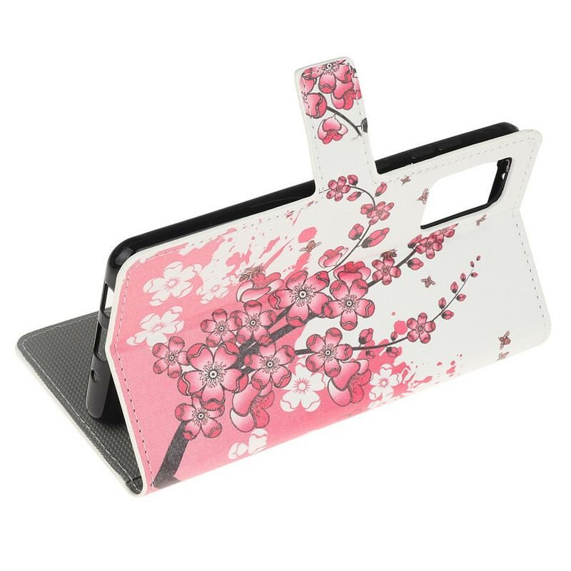 Læder Cover Samsung Galaxy S20 Plus / S20 Plus 5G Tropiske Blomster