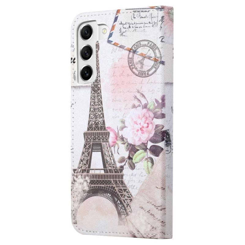 Læder Cover Samsung Galaxy S23 5G Vintage Eiffeltårnet