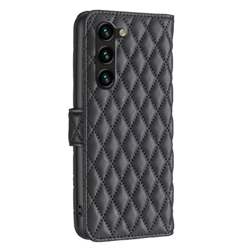 Læder Cover Samsung Galaxy S23 Plus 5G Quiltet Binfen Farve