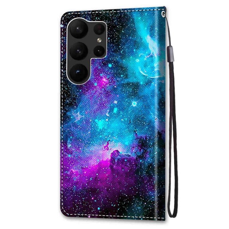 Læder Cover Samsung Galaxy S23 Ultra 5G Kosmisk Himmel