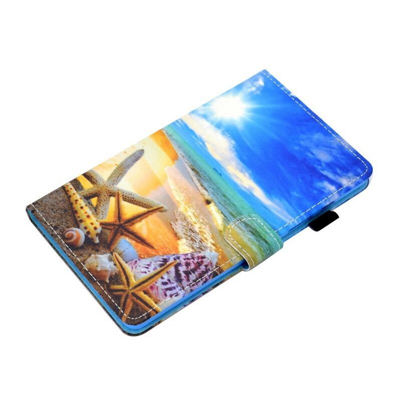 Læder Cover Samsung Galaxy Tab A7 Lite Sjov Strand