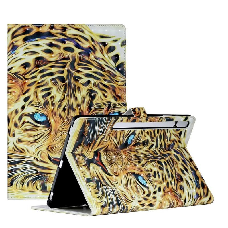 Læder Cover Samsung Galaxy Tab S8 Plus / Tab S7 Plus Tiger Kunst