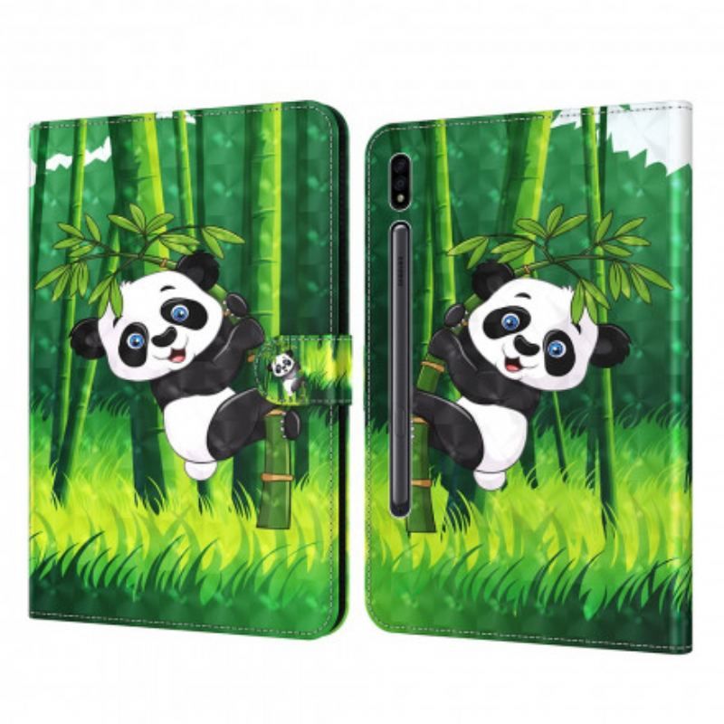 Læder Cover Samsung Galaxy Tab S8 / Tab S7 Panda I Imiteret Læder