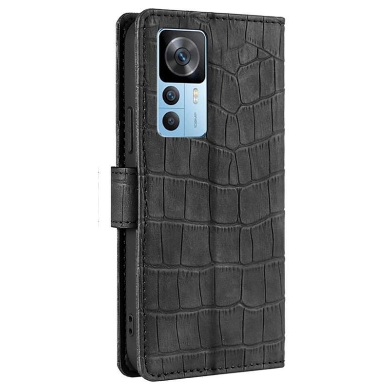 Læder Cover Xiaomi 12T / 12T Pro Skin-touch Krokodille