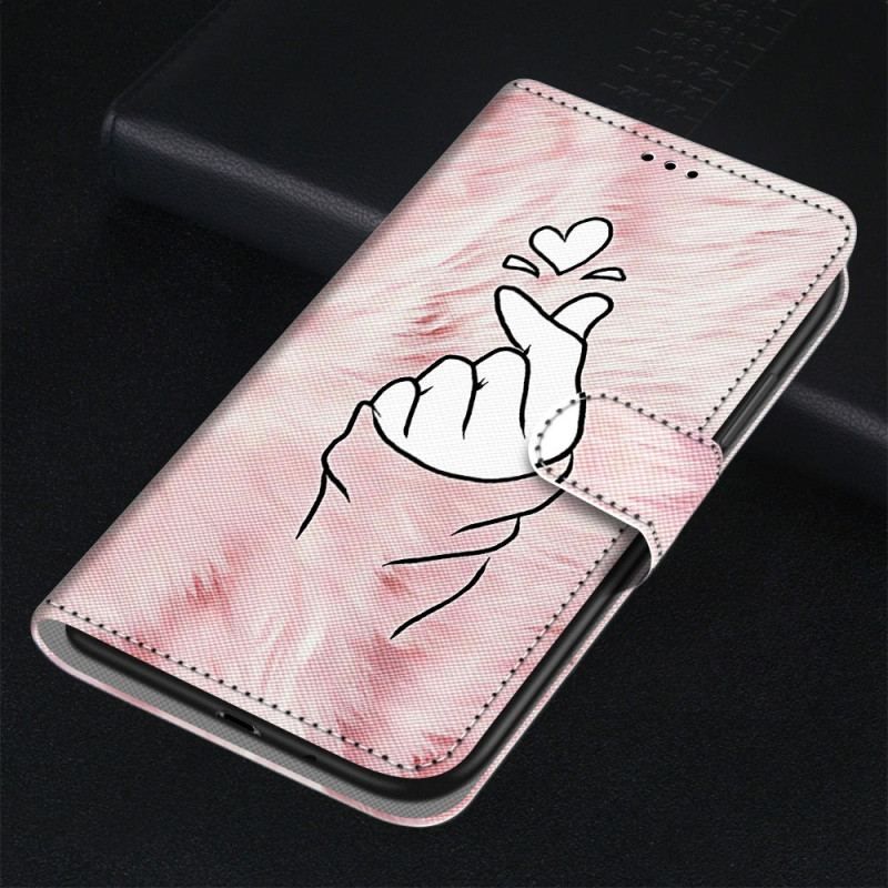 Læder Cover Xiaomi 13 Finger Hjerte