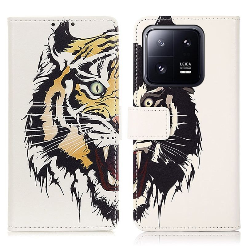 Læder Cover Xiaomi 13 Hård Tiger