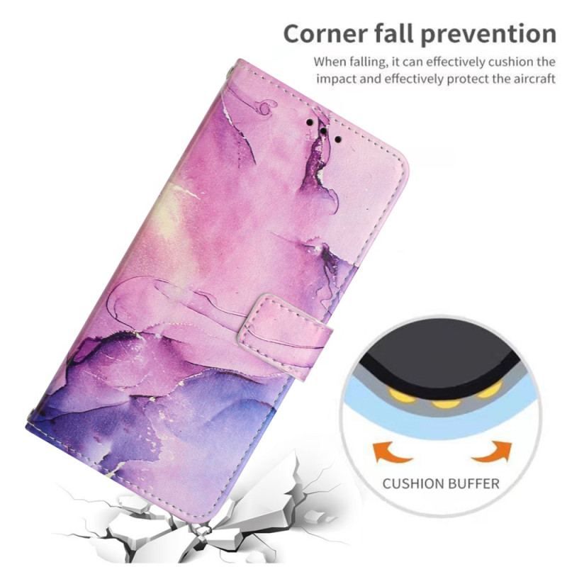 Læder Cover Xiaomi 13 Pro Med Snor Strip Marmor