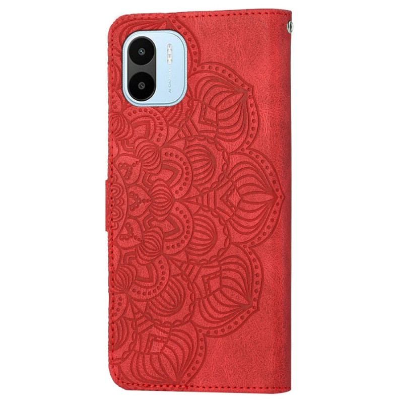 Læder Cover Xiaomi Redmi A1 Med Snor Strappy Mandala