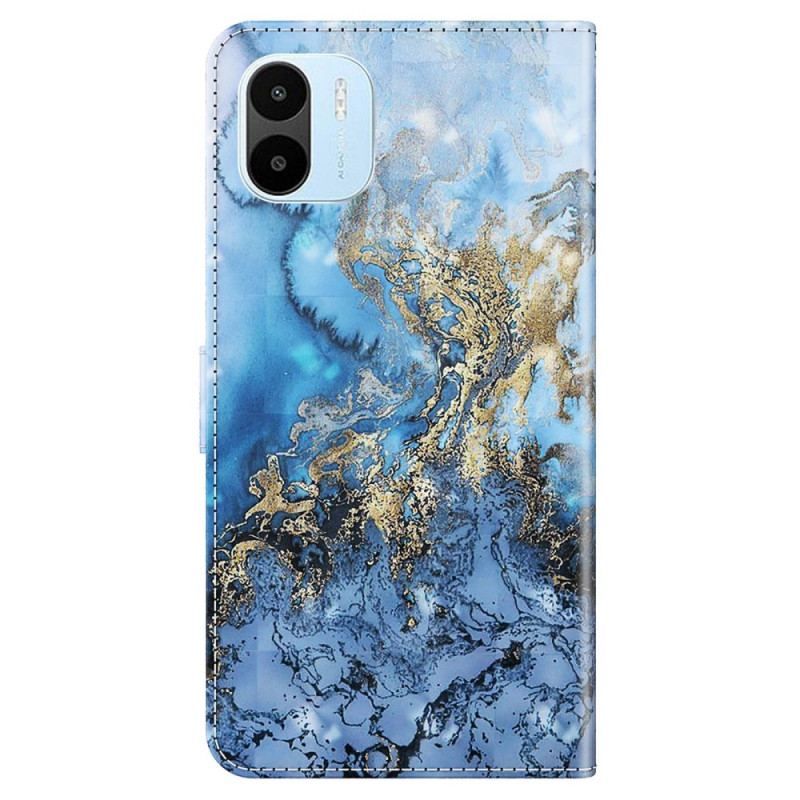 Læder Cover Xiaomi Redmi A1 Med Snor Strappy Marmor Stil